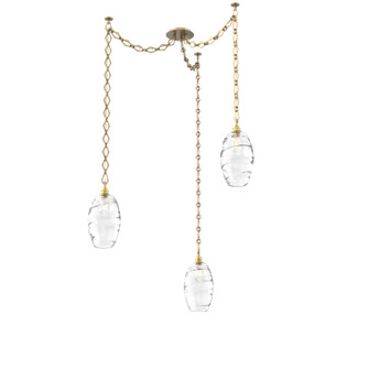 Ellisse Three Light Pendant in Gilded Brass (404|SNB0035-03-GB-OC-CH1-E2)
