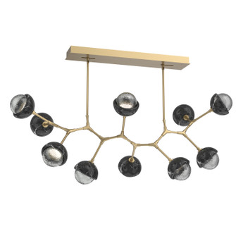 Cabochon LED Linear Suspension in Gilded Brass (404|PLB0093-BC-GB-S-001-L3-BM)