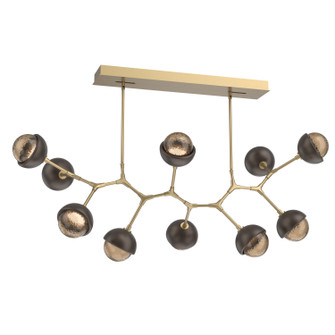 Cabochon LED Linear Suspension in Gilded Brass (404|PLB0093-BC-GB-B-001-L1-FB)