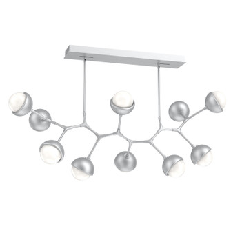 Cabochon LED Linear Suspension in Classic Silver (404|PLB0093-BC-CS-WL-001-L3-MS)