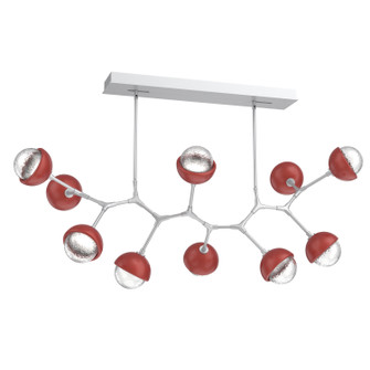 Cabochon LED Linear Suspension in Classic Silver (404|PLB0093-BC-CS-C-001-L1-RE)