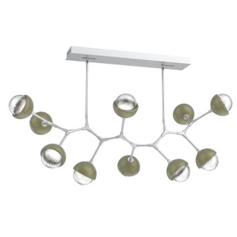 Cabochon LED Linear Suspension in Classic Silver (404|PLB0093-BC-CS-C-001-L1-GE)