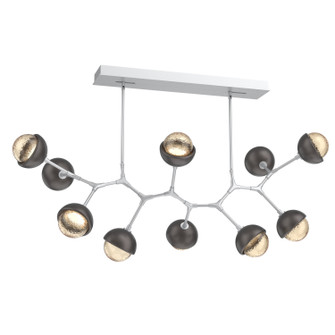 Cabochon LED Linear Suspension in Classic Silver (404|PLB0093-BC-CS-A-001-L3-GP)