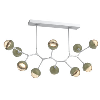 Cabochon LED Linear Suspension in Classic Silver (404|PLB0093-BC-CS-A-001-L3-GE)
