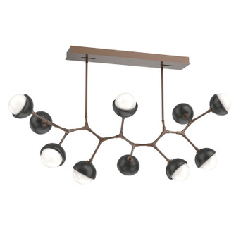 Cabochon LED Linear Suspension in Burnished Bronze (404|PLB0093-BC-BB-WL-001-L3-MB)