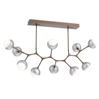 Cabochon LED Linear Suspension in Burnished Bronze (404|PLB0093-BC-BB-WL-001-L3-CS)