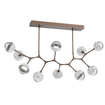 Cabochon LED Linear Suspension in Burnished Bronze (404|PLB0093-BC-BB-C-001-L3-WM)