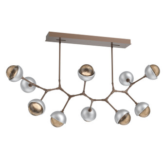 Cabochon LED Linear Suspension in Burnished Bronze (404|PLB0093-BC-BB-B-001-L3-CS)