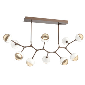 Cabochon LED Linear Suspension in Burnished Bronze (404|PLB0093-BC-BB-A-001-L3-WI)