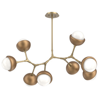 Cabochon LED Linear Suspension in Gilded Brass (404|PLB0093-BB-GB-WL-001-L3-NB)