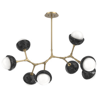 Cabochon LED Linear Suspension in Gilded Brass (404|PLB0093-BB-GB-WL-001-L3-BM)