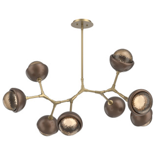 Cabochon LED Linear Suspension in Gilded Brass (404|PLB0093-BB-GB-B-001-L3-BB)