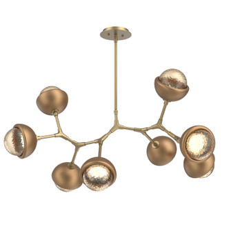 Cabochon LED Linear Suspension in Gilded Brass (404|PLB0093-BB-GB-A-001-L3-NB)