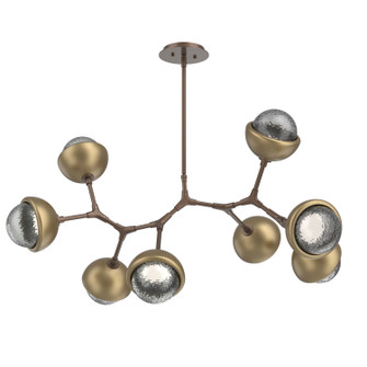Cabochon LED Linear Suspension in Burnished Bronze (404|PLB0093-BB-BB-S-001-L1-GB)
