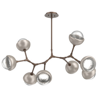 Cabochon LED Linear Suspension in Burnished Bronze (404|PLB0093-BB-BB-C-001-L3-BS)
