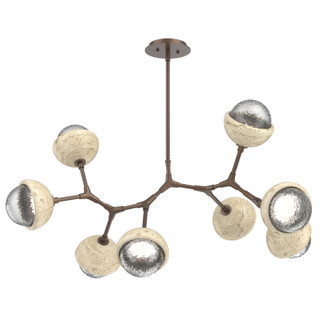 Cabochon LED Linear Suspension in Burnished Bronze (404|PLB0093-BB-BB-C-001-L1-TR)