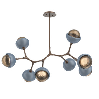 Cabochon LED Linear Suspension in Burnished Bronze (404|PLB0093-BB-BB-B-001-L3-BU)