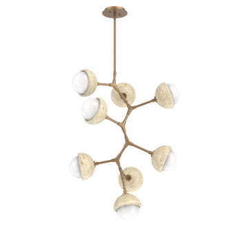 Cabochon LED Chandelier in Novel Brass (404|CHB0093-VB-NB-WL-001-L3-TR)
