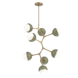Cabochon LED Chandelier in Gilded Brass (404|CHB0093-VB-GB-WL-001-L3-GE)