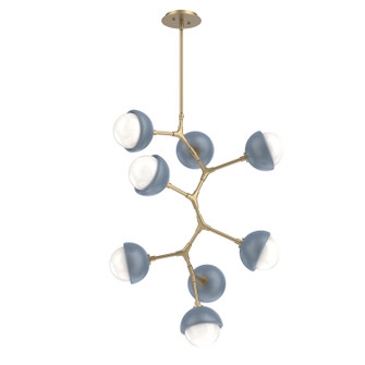 Cabochon LED Chandelier in Gilded Brass (404|CHB0093-VB-GB-WL-001-L3-BU)