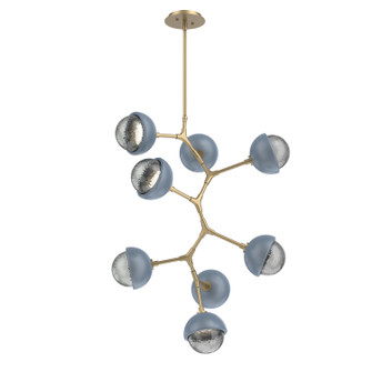 Cabochon LED Chandelier in Gilded Brass (404|CHB0093-VB-GB-S-001-L3-BU)