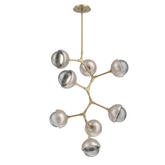 Cabochon LED Chandelier in Gilded Brass (404|CHB0093-VB-GB-S-001-L3-BS)