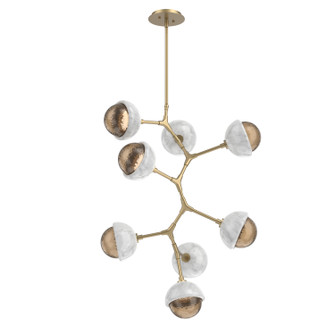 Cabochon LED Chandelier in Gilded Brass (404|CHB0093-VB-GB-B-001-L3-WM)