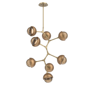 Cabochon LED Chandelier in Gilded Brass (404|CHB0093-VB-GB-B-001-L3-NB)