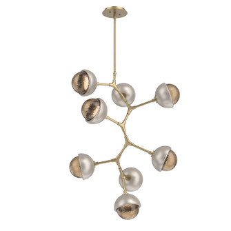 Cabochon LED Chandelier in Gilded Brass (404|CHB0093-VB-GB-B-001-L3-BS)