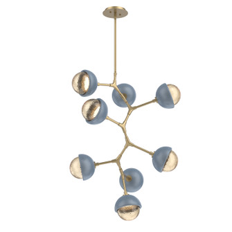 Cabochon LED Chandelier in Gilded Brass (404|CHB0093-VB-GB-A-001-L3-BU)