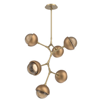 Cabochon LED Chandelier in Gilded Brass (404|CHB0093-VA-GB-B-001-L3-NB)