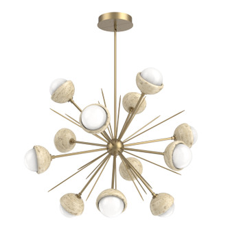 Cabochon LED Chandelier in Gilded Brass (404|CHB0093-0B-GB-WL-001-L3-TR)