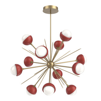 Cabochon LED Chandelier in Gilded Brass (404|CHB0093-0B-GB-WL-001-L3-RE)