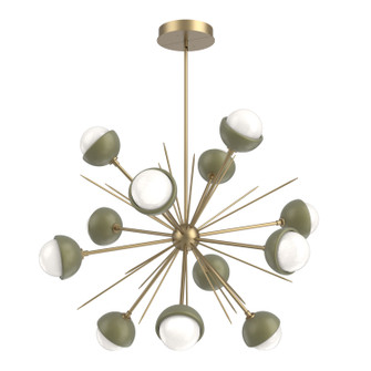 Cabochon LED Chandelier in Gilded Brass (404|CHB0093-0B-GB-WL-001-L3-GE)