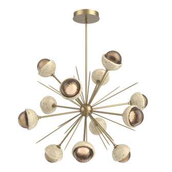 Cabochon LED Chandelier in Gilded Brass (404|CHB0093-0B-GB-B-001-L3-TR)