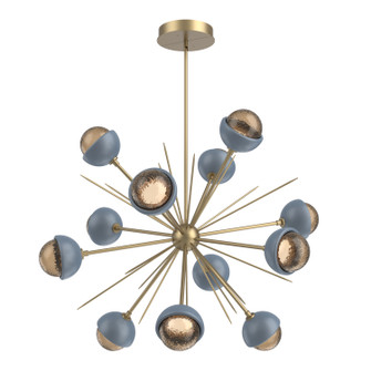 Cabochon LED Chandelier in Gilded Brass (404|CHB0093-0B-GB-B-001-L3-BU)