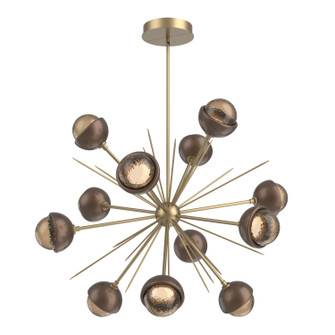 Cabochon LED Chandelier in Gilded Brass (404|CHB0093-0B-GB-B-001-L3-BB)