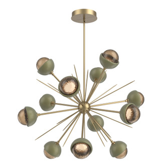 Cabochon LED Chandelier in Gilded Brass (404|CHB0093-0B-GB-B-001-L1-GE)