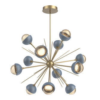 Cabochon LED Chandelier in Gilded Brass (404|CHB0093-0B-GB-A-001-L3-BU)