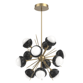 Cabochon LED Chandelier in Gilded Brass (404|CHB0093-0A-GB-WL-001-L3-BM)