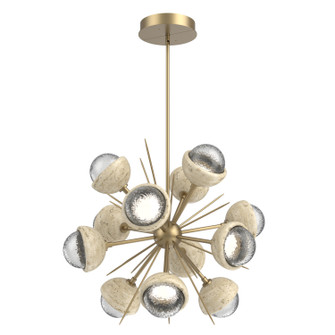Cabochon LED Chandelier in Gilded Brass (404|CHB0093-0A-GB-C-001-L3-TR)