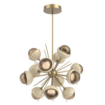 Cabochon LED Chandelier in Gilded Brass (404|CHB0093-0A-GB-B-001-L1-TR)