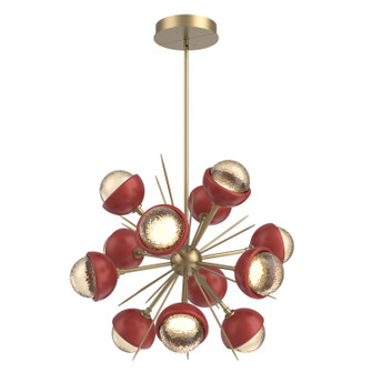 Cabochon LED Chandelier in Gilded Brass (404|CHB0093-0A-GB-A-001-L3-RE)