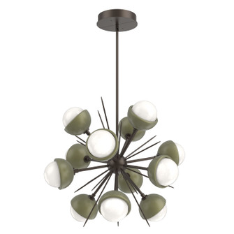 Cabochon LED Chandelier in Flat Bronze (404|CHB0093-0A-FB-WL-001-L3-GE)