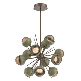 Cabochon LED Chandelier in Burnished Bronze (404|CHB0093-0A-BB-B-001-L1-GE)