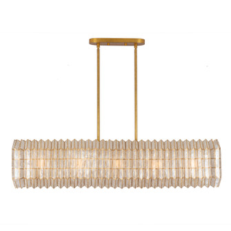 Fractal Ten Light Linear Pendant in Oxidized Gold Leaf (33|522661OL)