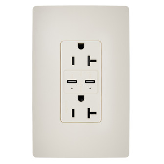 radiant 65W Commercial USB Outlet, Type C, 20A, Tamper-Resistant in Light Almond (246|TR20USBPD65LA)