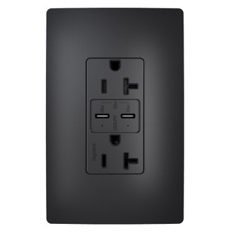radiant 65W Commercial USB Outlet, Type C, 20A, Tamper-Resistant in Black (246|TR20USBPD65BK)