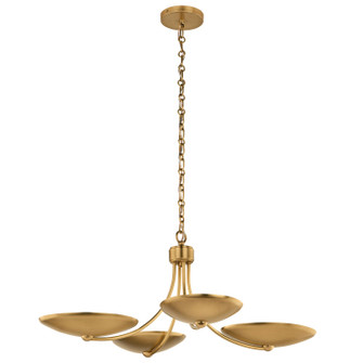 Palmela Four Light Chandelier/Semi Flush in Lacquered Brass (12|52854LBR)