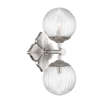 Orly Two Light Wall Sconce in Polished Nickel (60|ORY-1002-PN-CL)